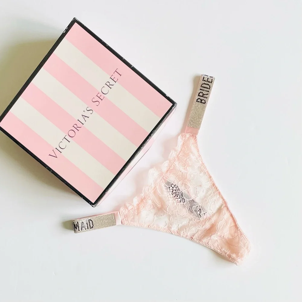 SMALL Victoria’s Secret Bridesmaid bling thong panty